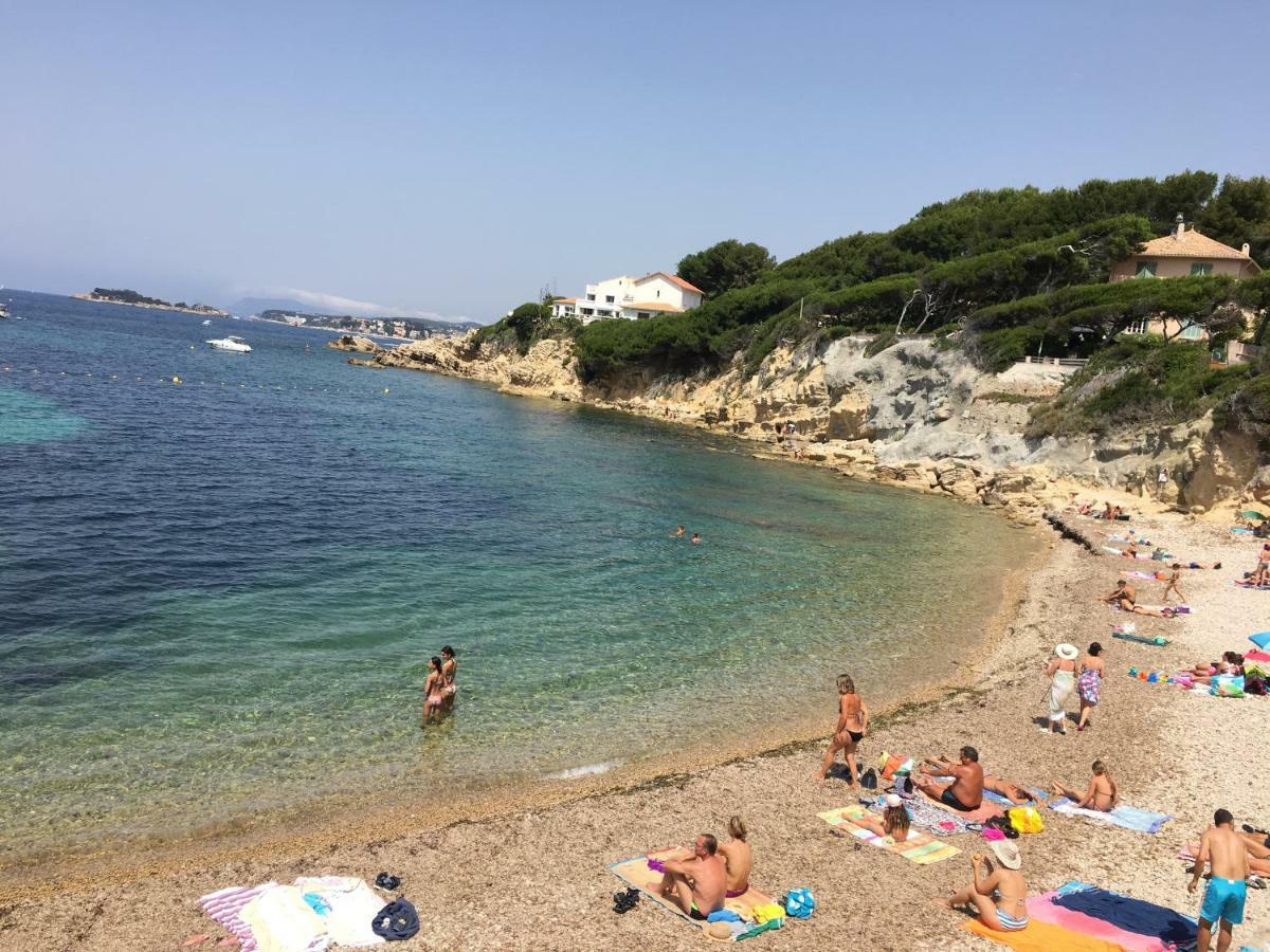 T2 Rez De Jardin 300M Plage De Beaucours Sanary Sur Mer Bagian luar foto